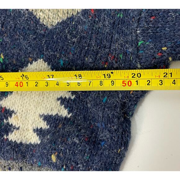 Vintage DD Sloane Acrylic Wool Blend Crewneck Tree Navy Sweater Size Medium R1 - Picture 6 of 8